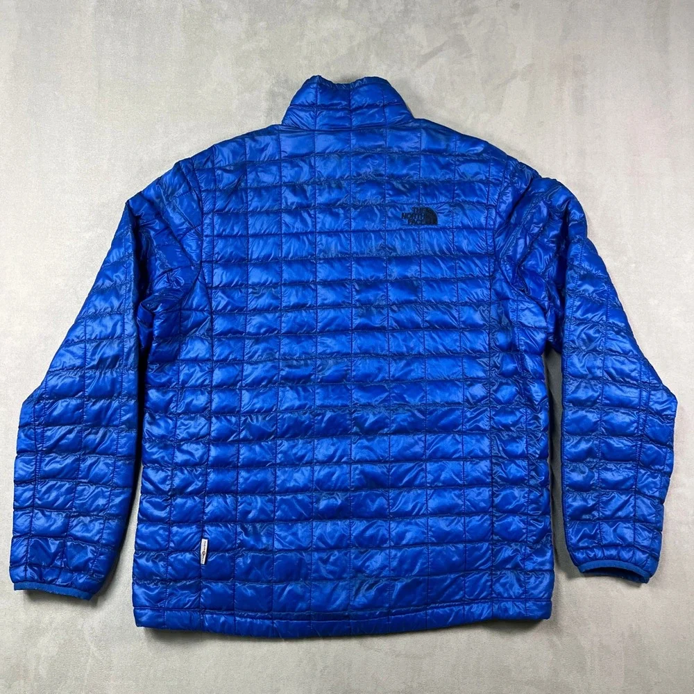 The‎ North Face ThermoBall Full Zip Jacket Mens L Blue Quilted Outdoor Insulated